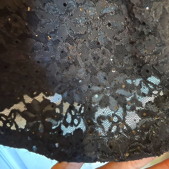 Connected Apparel Sequin-Lace-NWT-Lined Perfect "Little Black Dress"-Size 6 - Picture 4 of 14